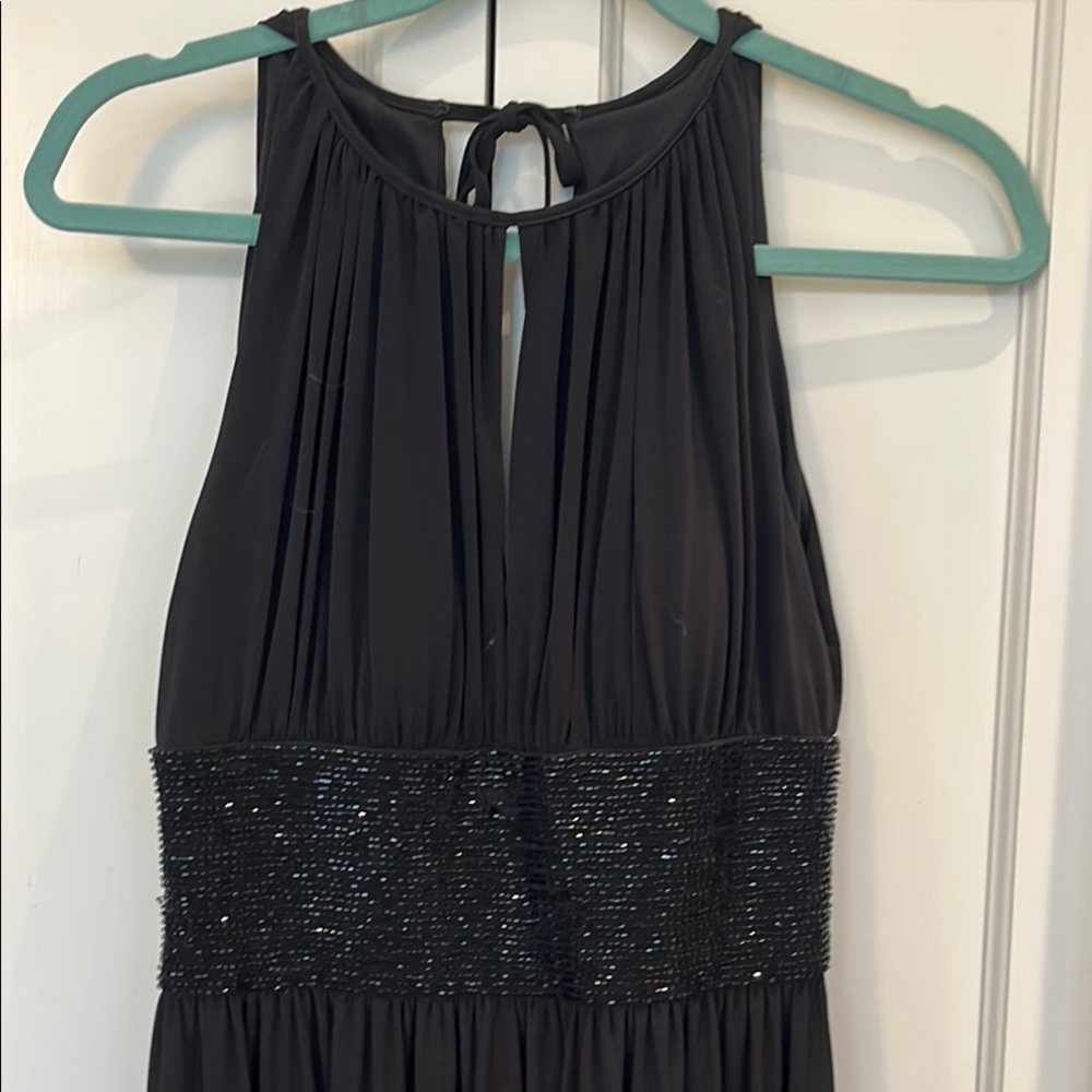 JS Boutique Black Embellished Halter Prom Dress